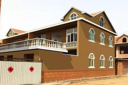 在農(nóng)村小別墅用真石漆裝修外墻，效果圖美絕了